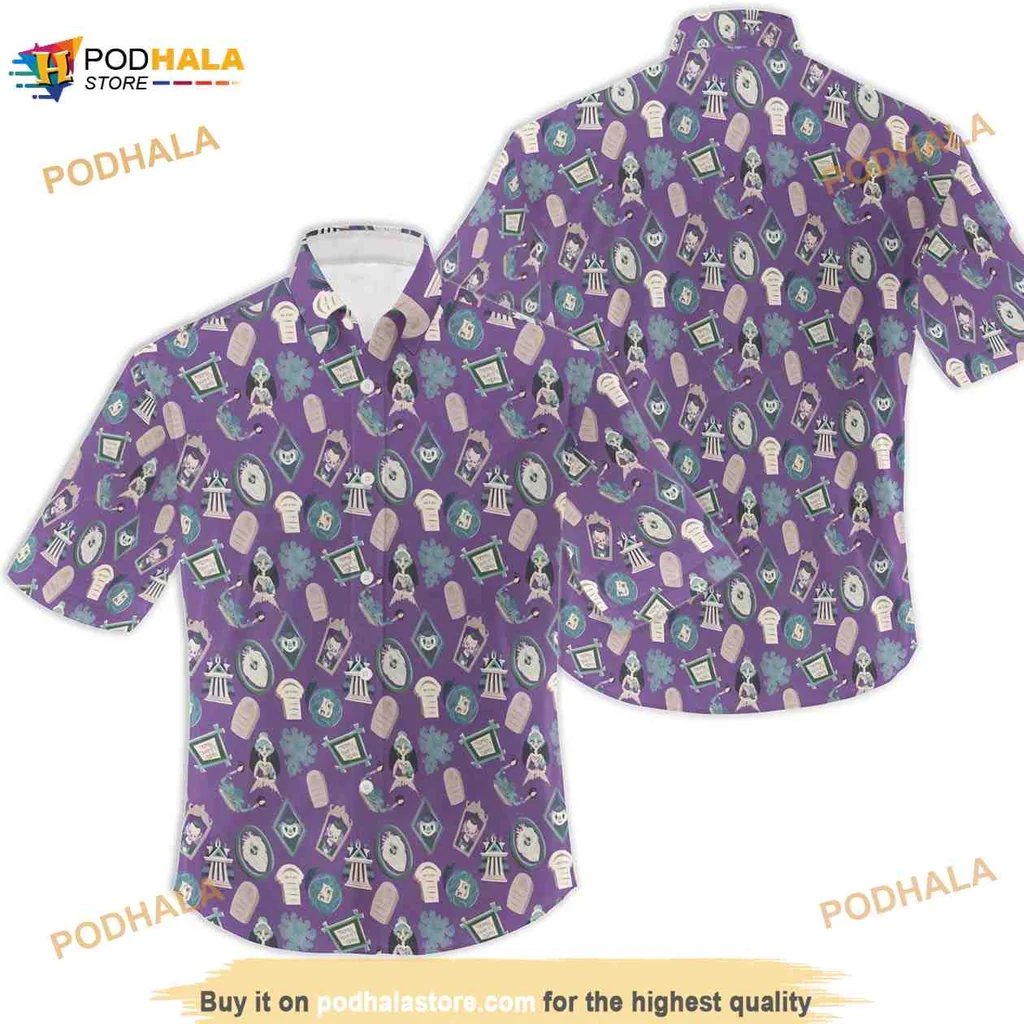 Disney Characters Tropical Hawaiian Shirt With Colorful Castle Designs