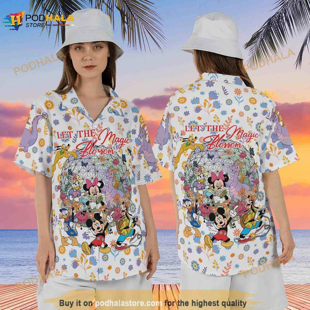 Disney Epcot Flower Garden Hawaiian Shirt, Lets Make The Magic Bloom