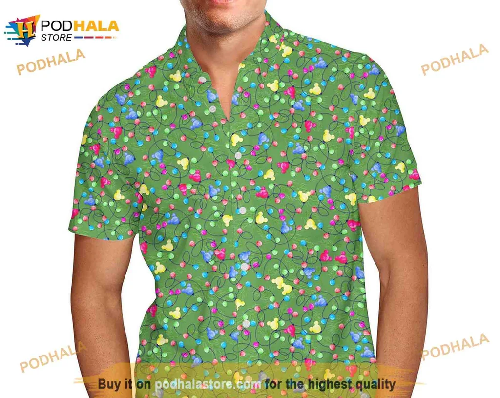 Disney Mouse Ears Christmas Lights Hawaiian Shirt