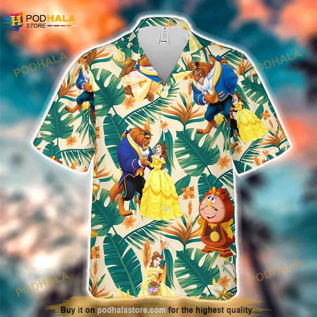 Disney Princess Beast Aloha Hawaiian Shirt, Vibrant Tropical Design For Families