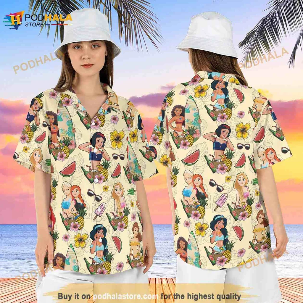 Disney Princess Tropical Hawaiian Shirt With Summer Vibe And Fun Design
