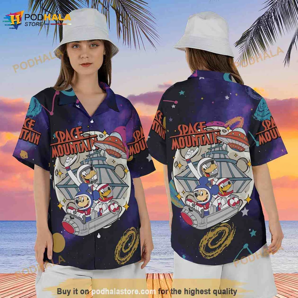 Disney Space Mountain Hawaiian Shirt Featuring Mickey And Friends