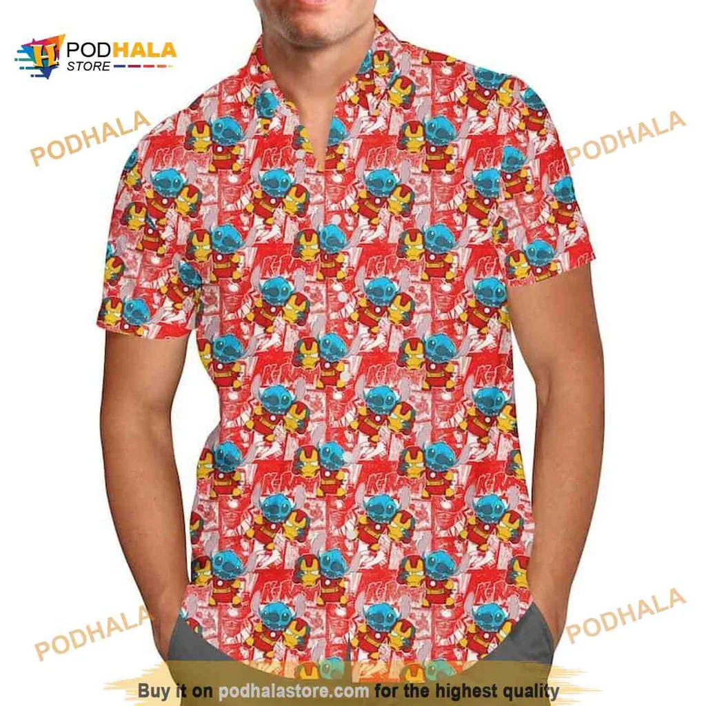 Disney Stitch Hawaiian Shirt, Fun Cartoon Design For Tropical Vibes