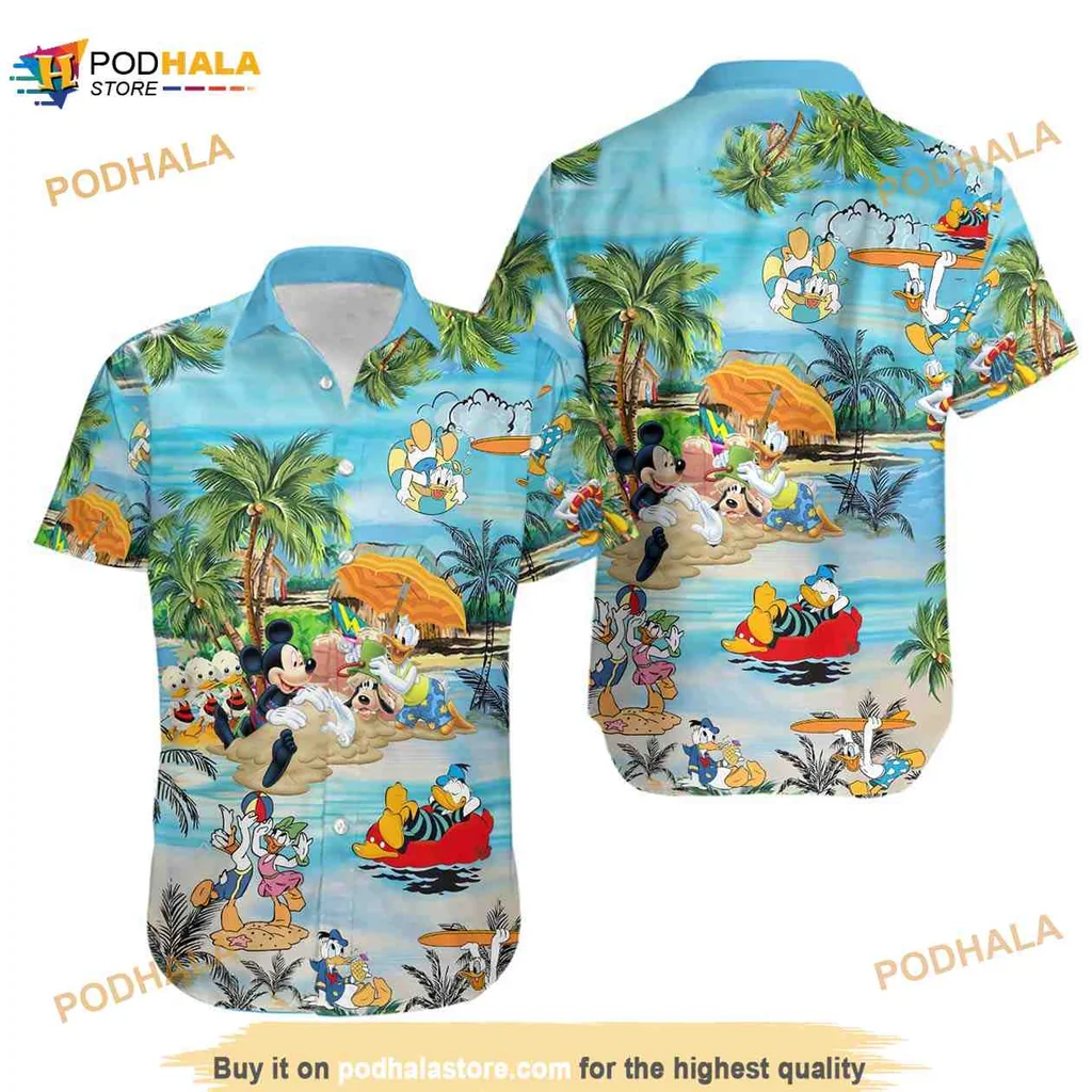 Disney Summer Vacation Hawaiian Shirt Featuring Donald Duck And Friends