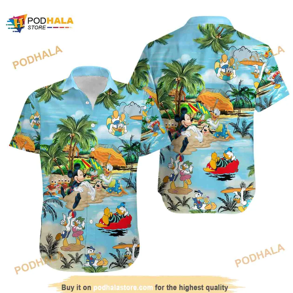 Disney Summer Vacation Hawaiian Shirt Featuring Donald Duck And Friends