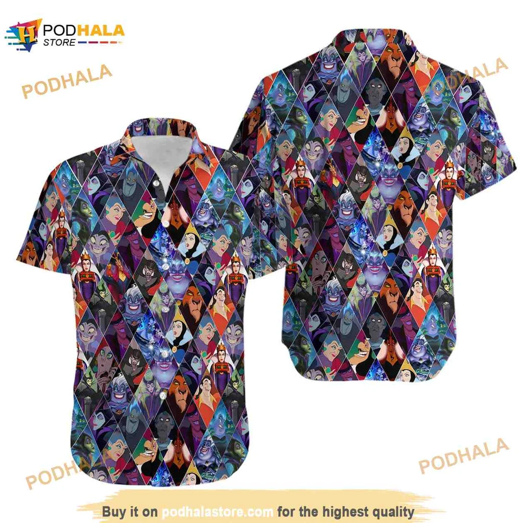 Disney Villains Aloha Hawaiian Shirt Featuring Maleficent And Ursula
