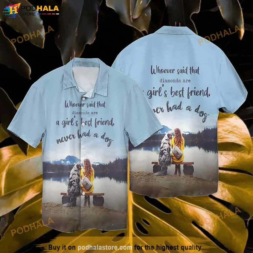 Dog Lover Funny Hawaiian Shirt Featuring Humorous Quote About Diamonds