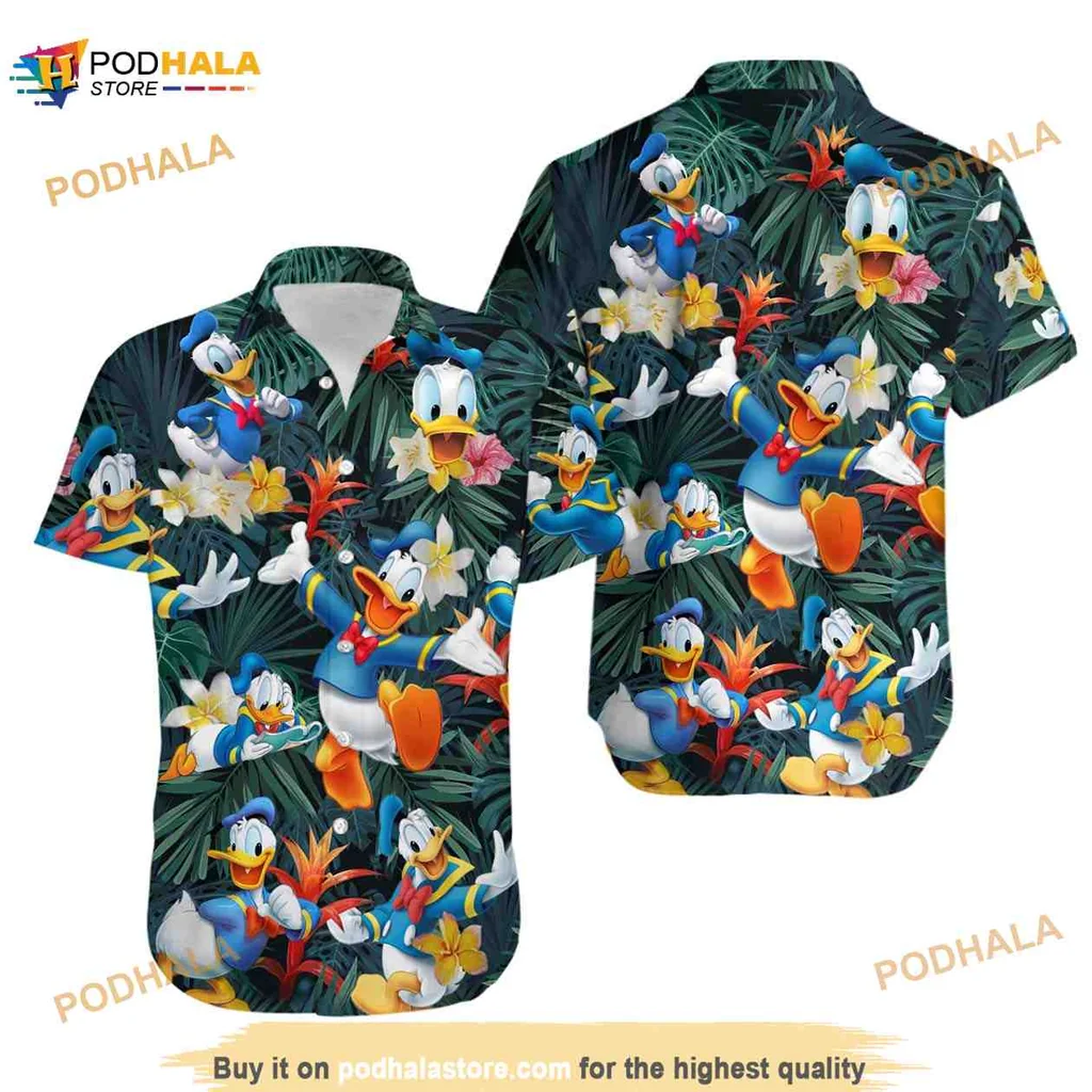 Donald Duck Tropical Hawaiian Shirt, Vibrant Summer Beach Design