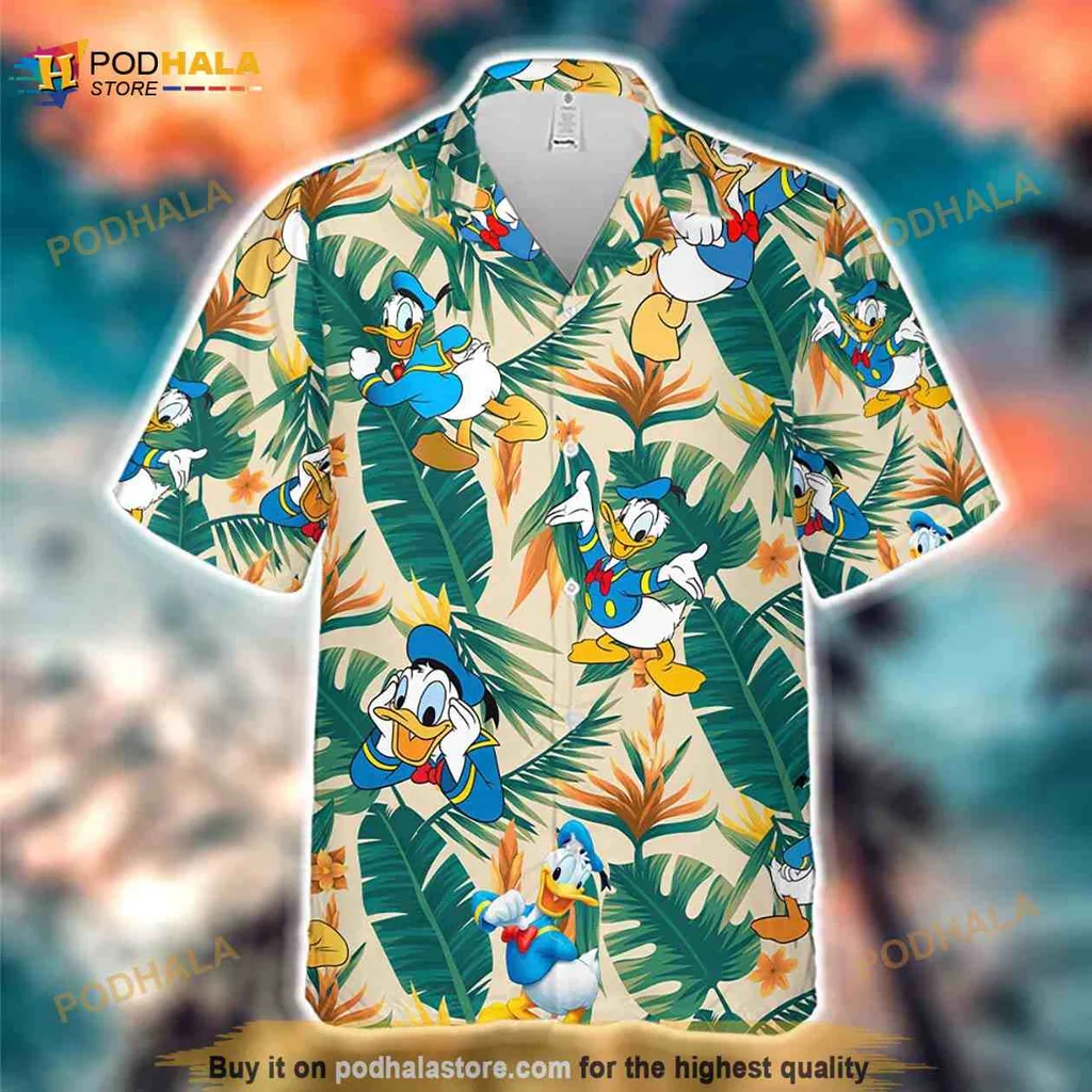 Donald Duck Tropical Hawaiian Shirt With Playful Summer Vibe