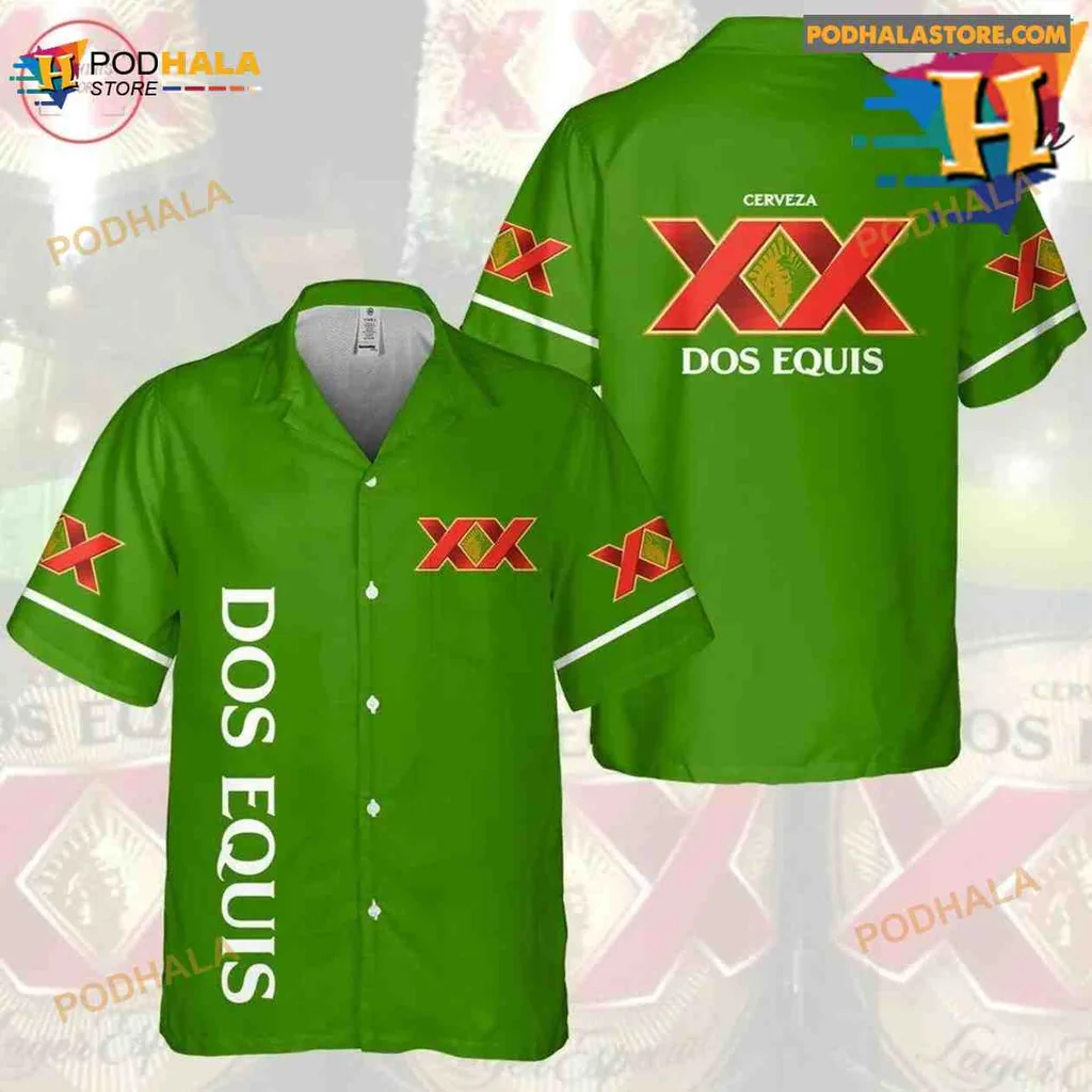 Dos Equis Beer Hawaiian Shirt Featuring Cerveza Dos Equis Design
