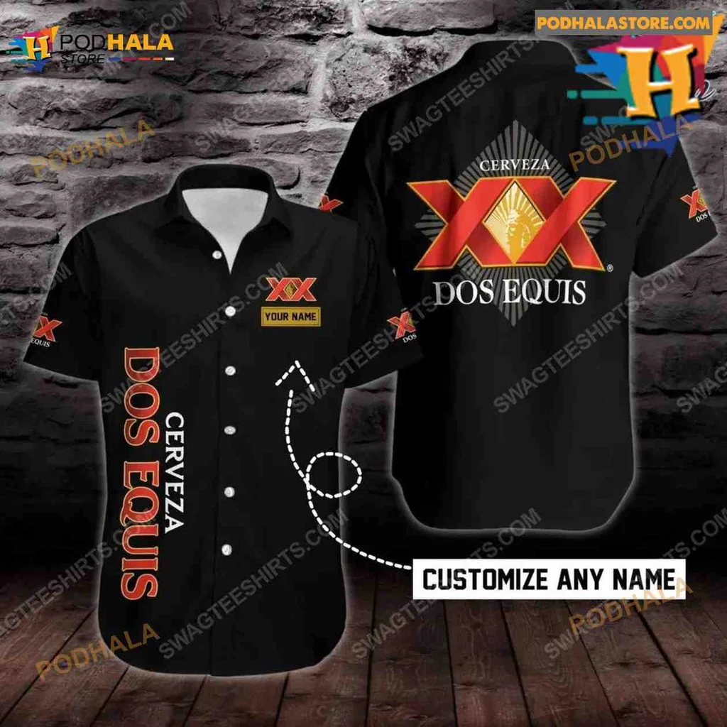 Dos Equis Beer Hawaiian Shirt, Personalized With Your Name