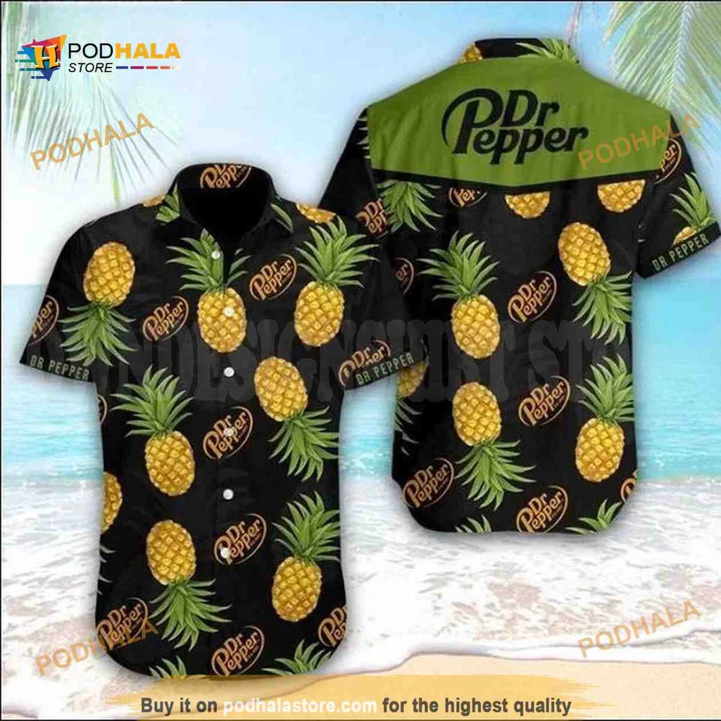 Dr Pepper Pineapple Hawaiian Shirt With Tropical Design
