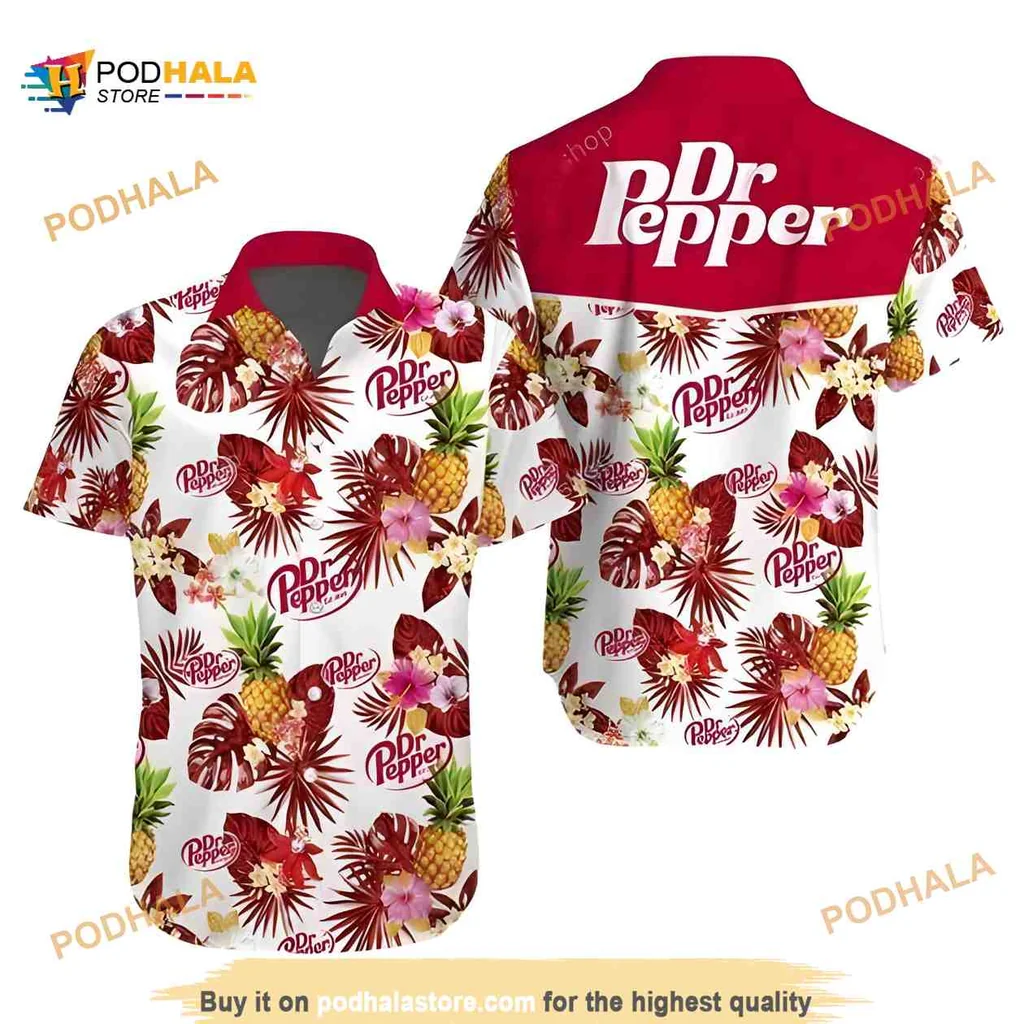 Dr Pepper Tropical Aloha Shirt, Vibrant Hawaiian Design For Beach Lovers