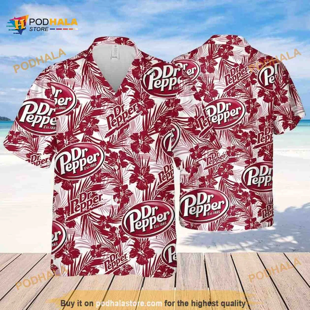 Dr Pepper Tropical Flower Shirt, Fun Hawaiian Style For Beer Lovers