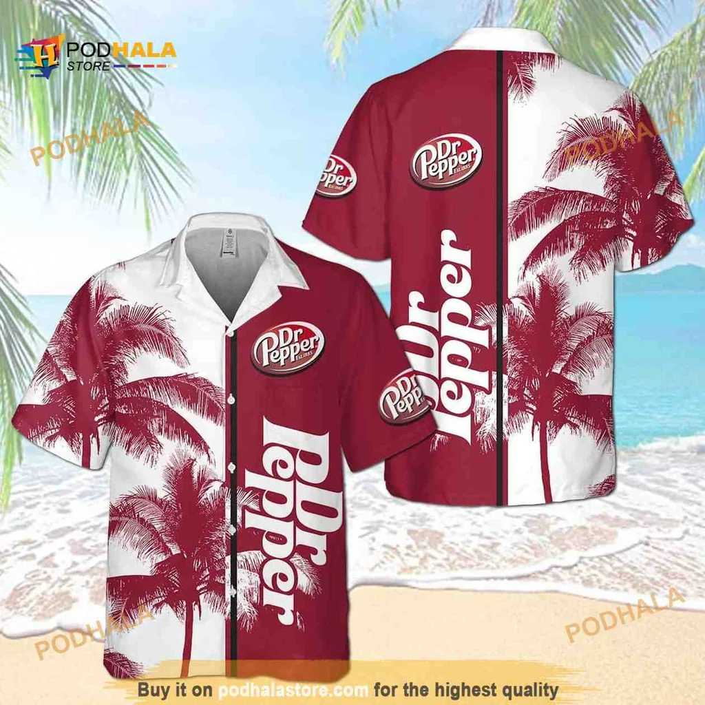 Dr Pepper Tropical Hawaiian Shirt With Palm Trees For Summer Lovers