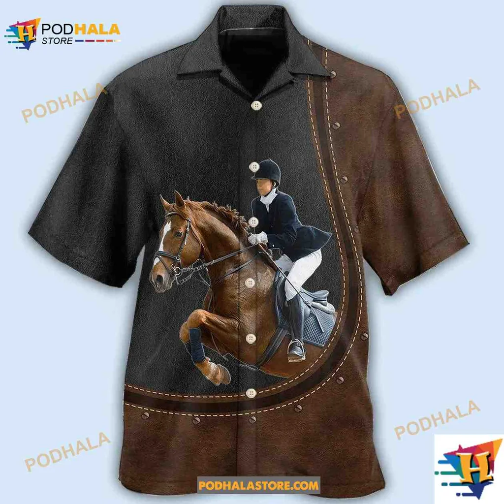 Dressage Horse Lover Hawaiian Shirt Featuring Equestrian Design