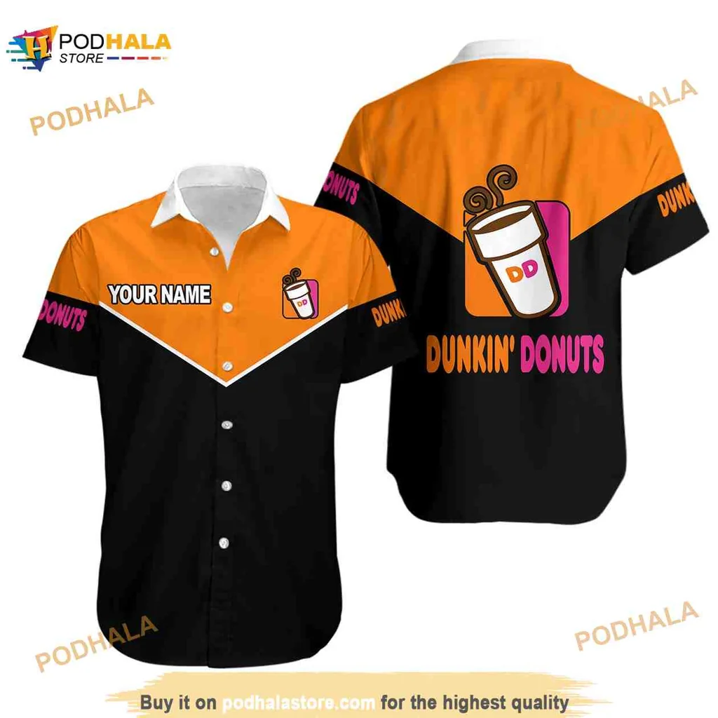 Dunkin Donuts Summer Hawaiian Shirt With Custom Name Area