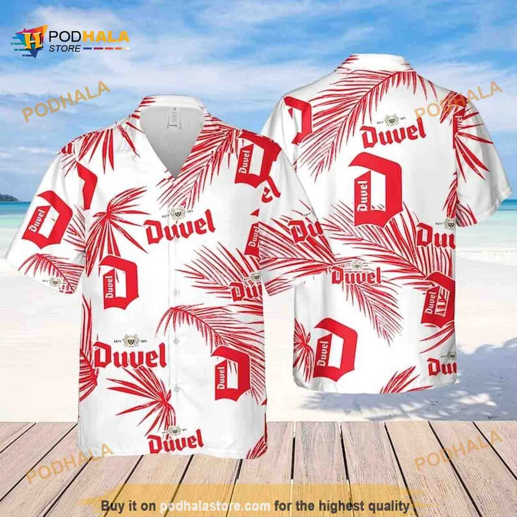 Duvel Beer Palm Leaves Hawaiian Shirt, Tropical Beach Style