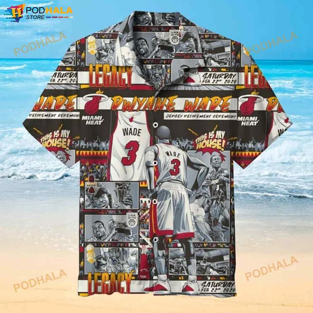 Dwyane Wade Basketball Hawaiian Shirt, Miami Heat Legacy Design