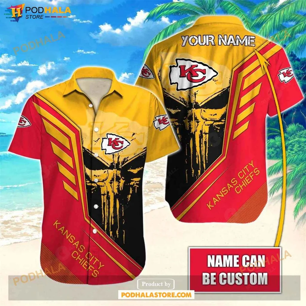 Dynamic Football Lover Aloha Shirt Kansas City Chiefs Design With Player Illustration Dynamic Football Lover Aloha Shirt Kansas City Chiefs Design With Player Illustration