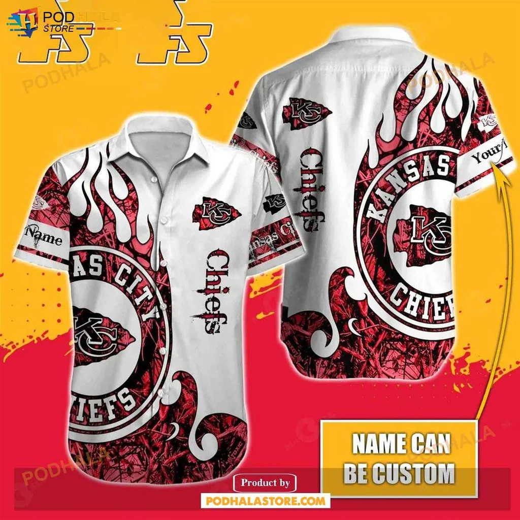 Dynamic Football Lover Tropical Shirt Kansas City Chiefs Design With Player Illustration Dynamic Football Lover Tropical Shirt Kansas City Chiefs Design With Player Illustration