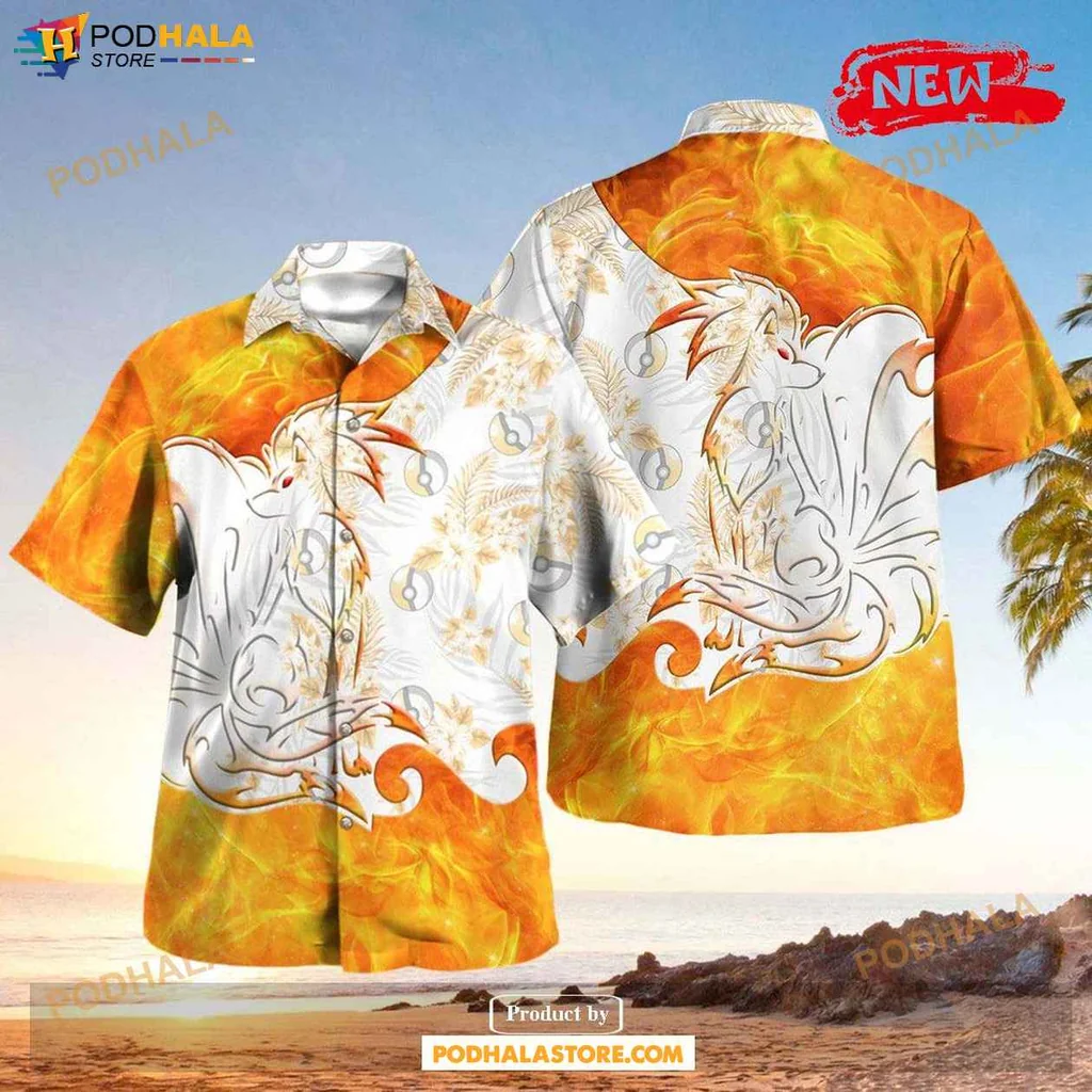 Dynamic Mythical Creature Aloha Shirt, Vibrant Tropical Design For Men And Women