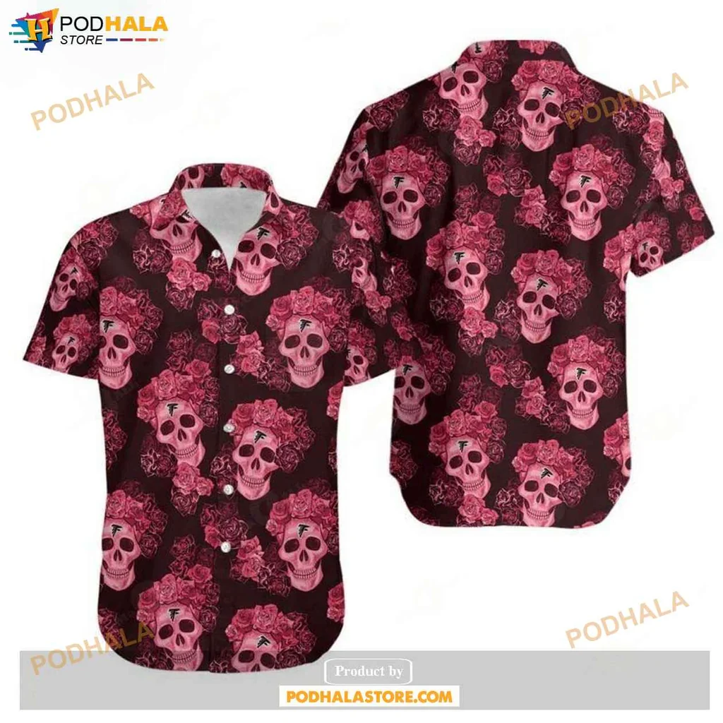Edgy Floral Skulls Hawaiian Shirt, Tampa Bay Buccaneers Design With Bold Graphics
