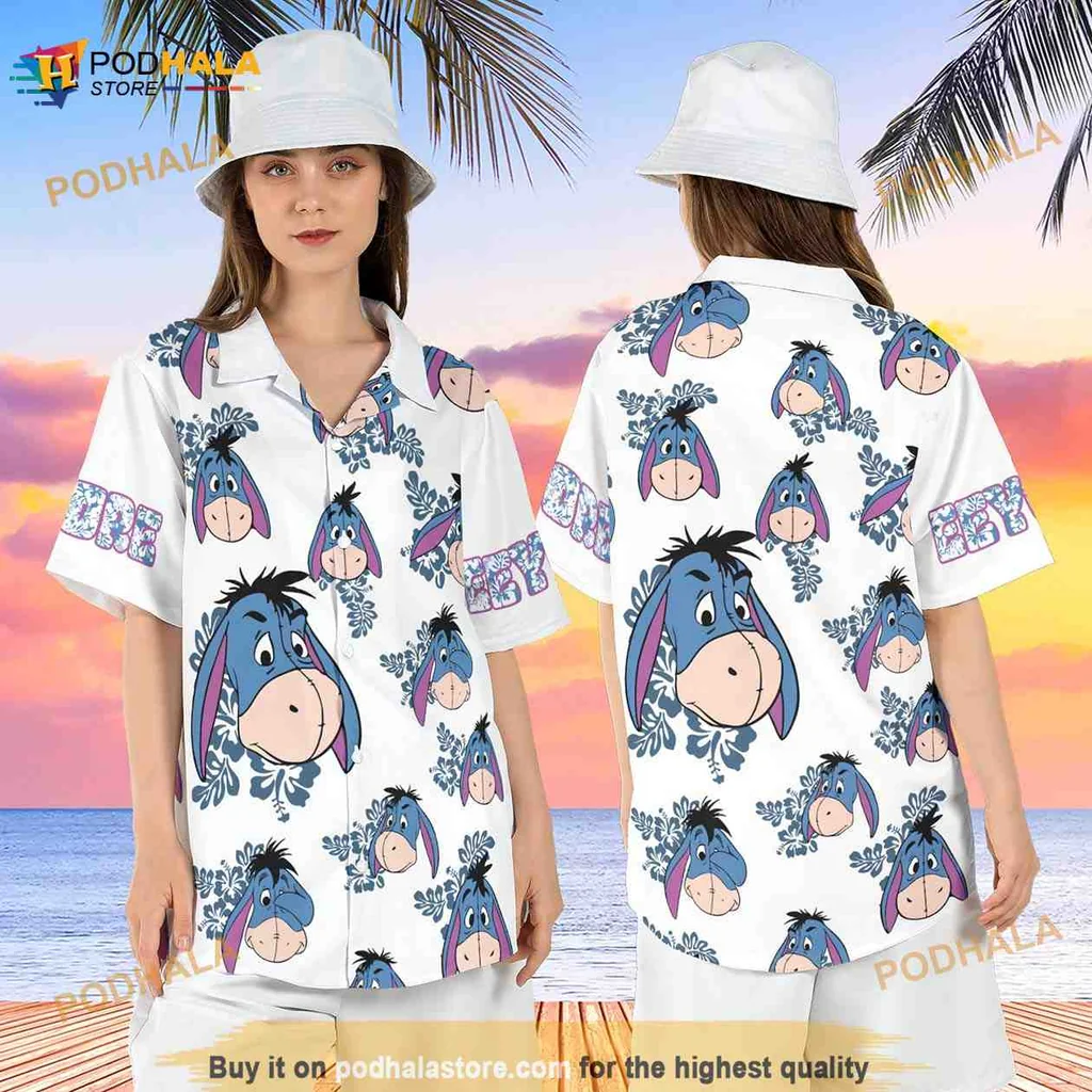 Eeyore Hawaiian Shirt Featuring Winnie The Pooh Character Design