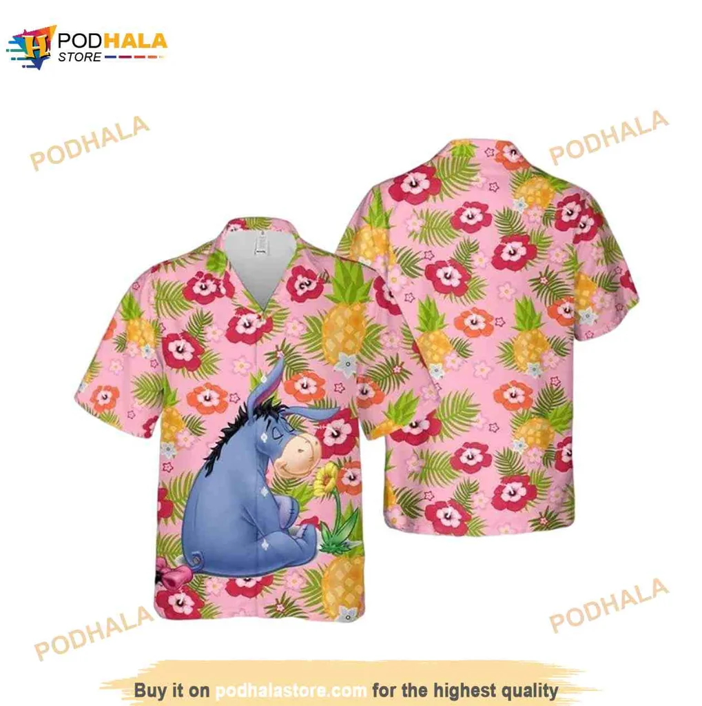 Eeyore Pineapple Funny Hawaiian Shirt With Colorful Floral Design