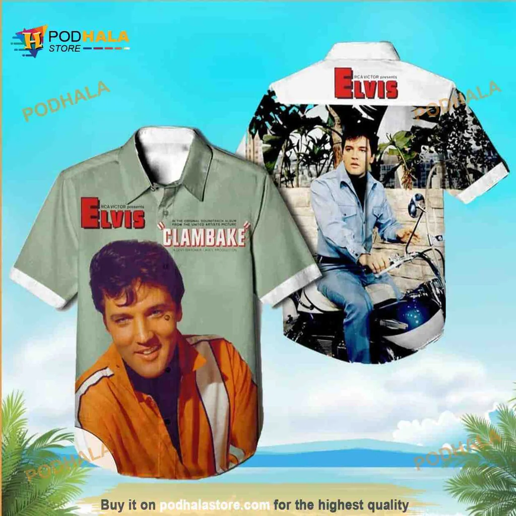 Elvis Presley Clambake Hawaiian Shirt With Colorful Retro Design