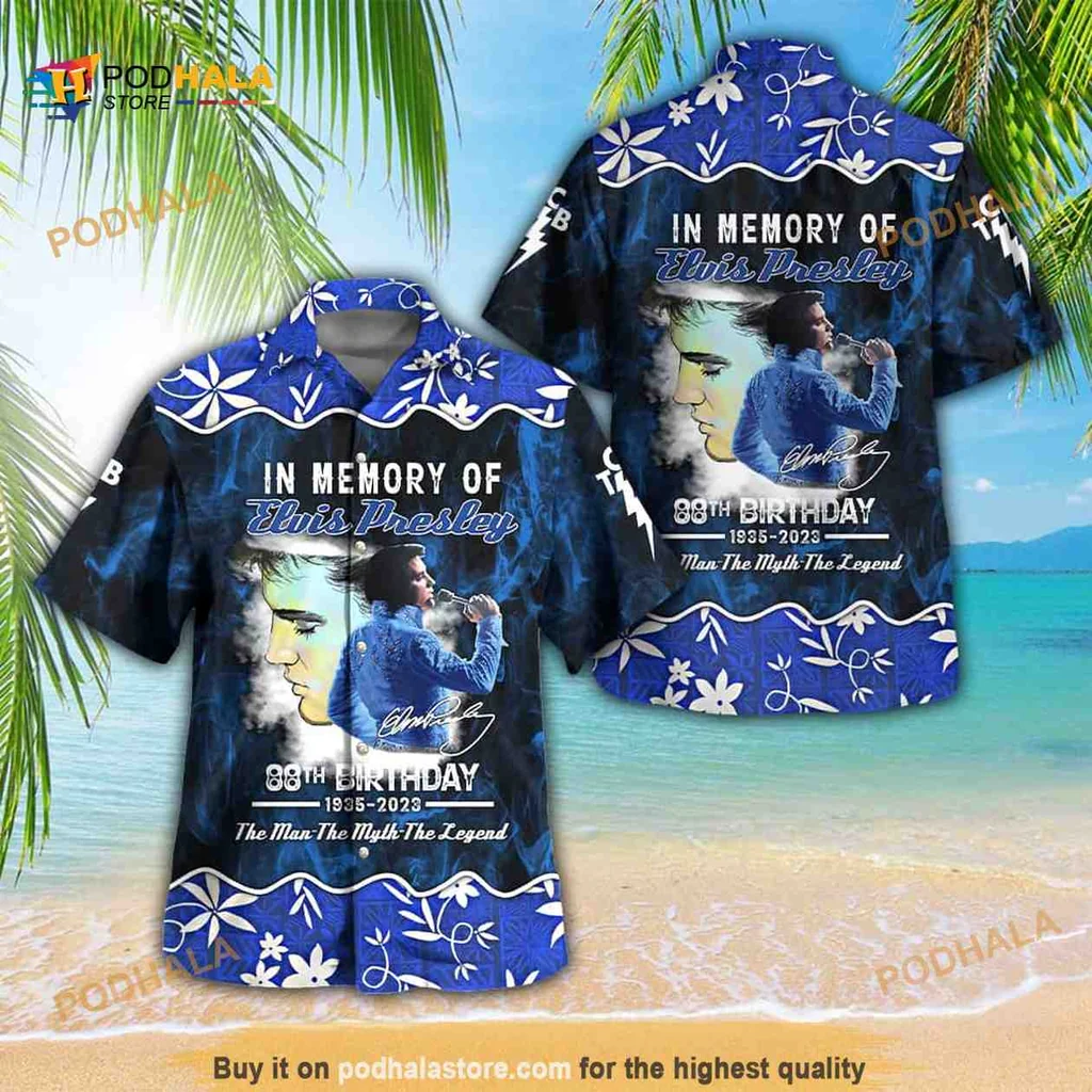 Elvis Presley Hawaiian Shirt In Memory Of 88th Birthday 1935 2023