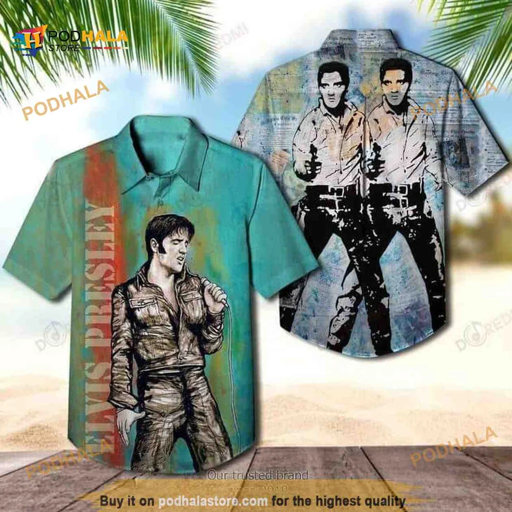 Elvis Presley Hawaiian Shirt, Retro Art Design For Music Lovers
