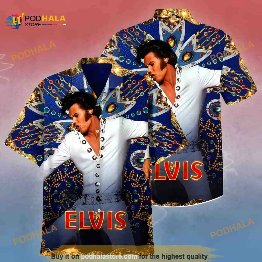 Elvis Presley Hawaiian Shirt With Bold Red Design For Rock And Roll Fans