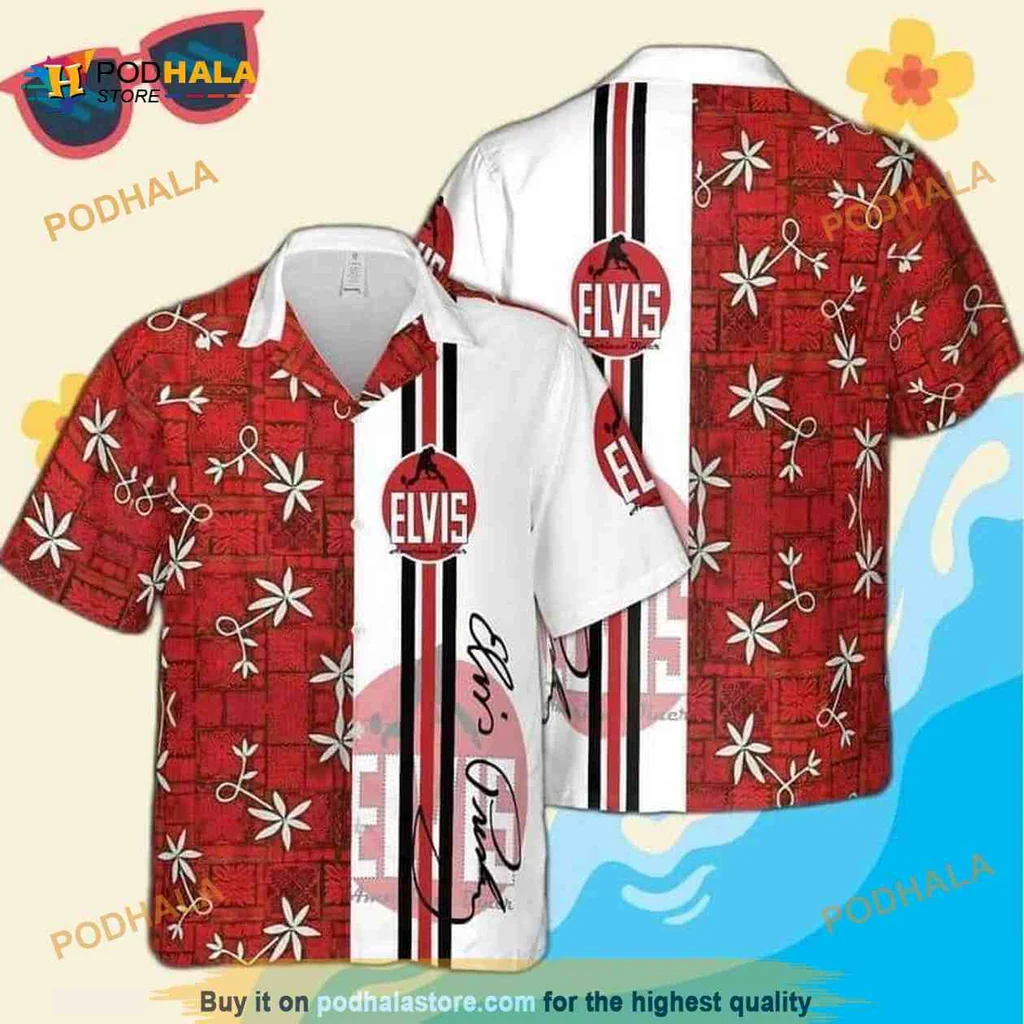 Elvis Presley Hawaiian Shirt With Vintage Floral Design