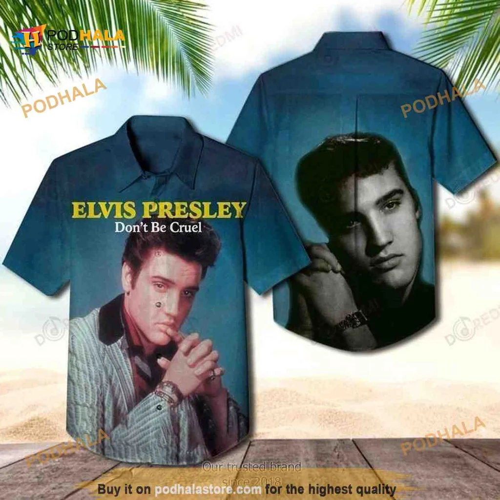 Elvis Presley Retro Hawaiian Shirt Featuring Iconic Portraits