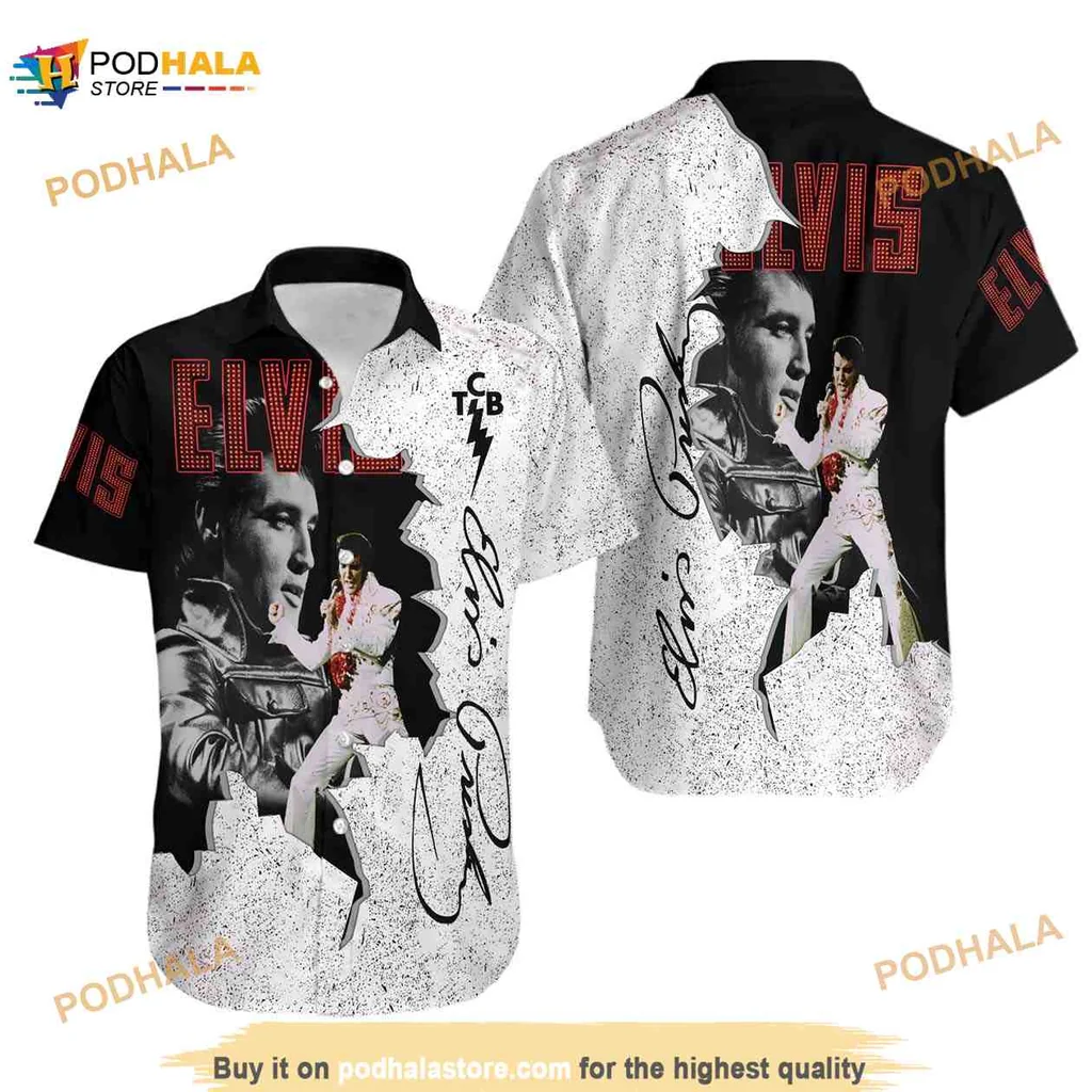 Elvis Presley Retro Hawaiian Shirt, Iconic Rock And Roll Design