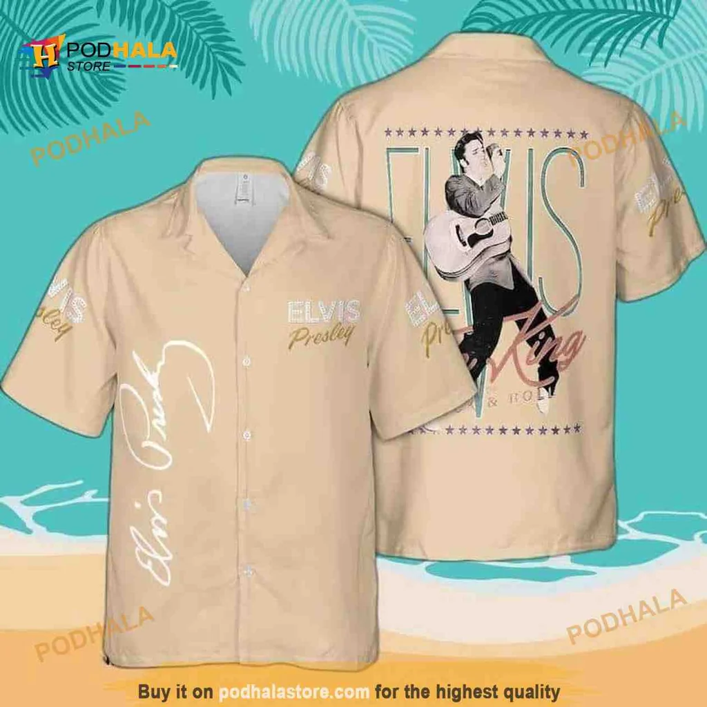 Elvis Presley Tropical Aloha Shirt, Vintage Hawaiian Style For Rock Lovers