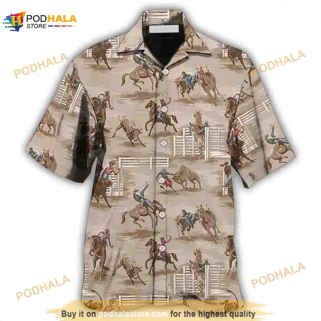 Equestrian Horse Lovers Hawaiian Shirt, Vibrant Horse Racing Design