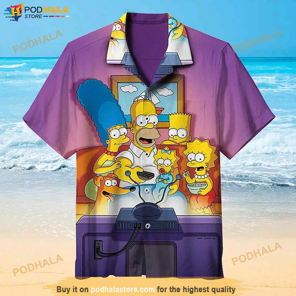 Fan Favorite Simpsons Hawaiian Shirt Featuring Vibrant Characters And Retro Style