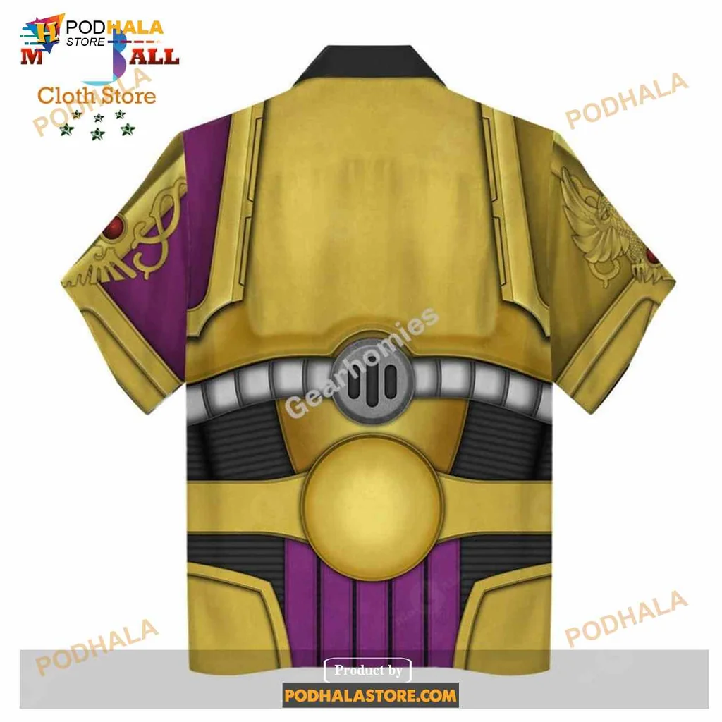 Fantasy Armor Hawaiian Shirt With Bold Gold And Purple Design
