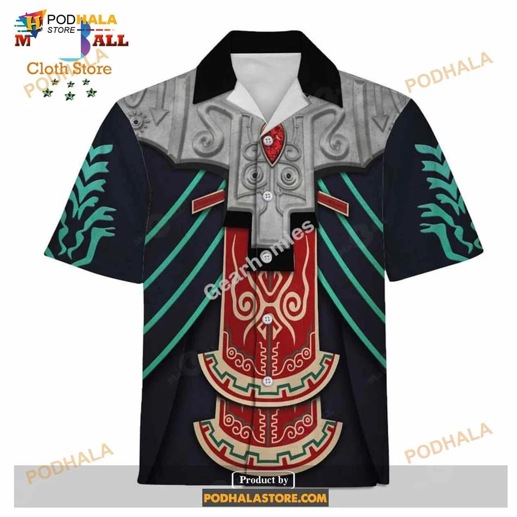 Fantasy Armor Hawaiian Shirt With Intricate Design For Gamers