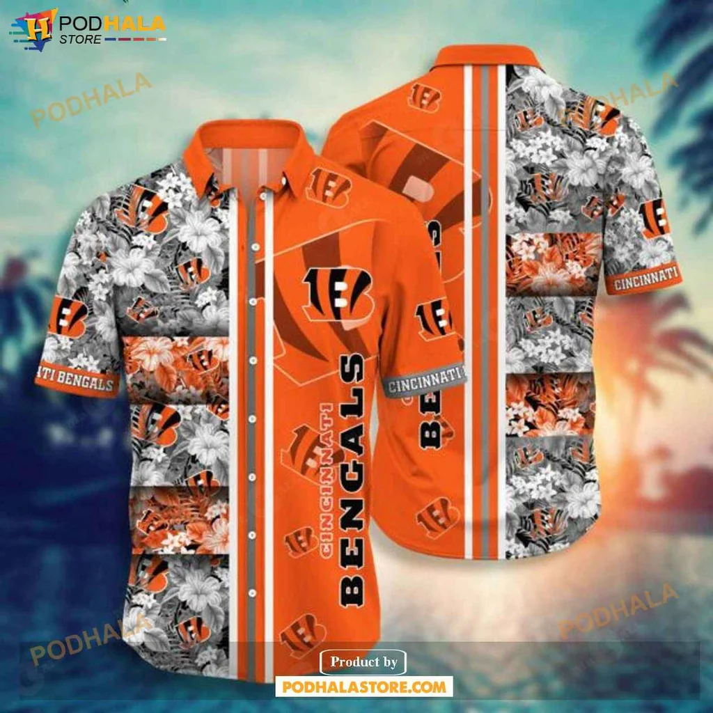 Festive Cincinnati Bengals Hawaiian Shirt, Vibrant Tropical Design For Fans