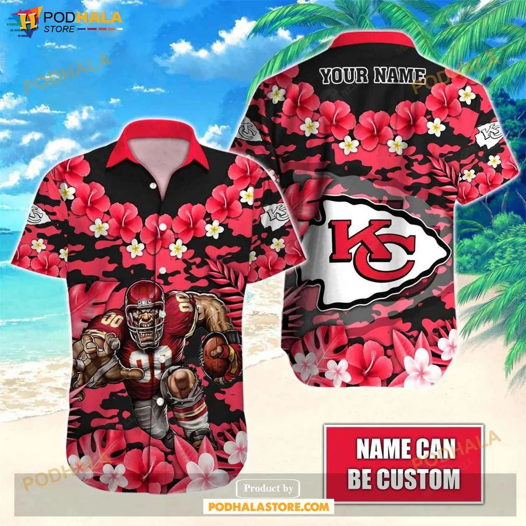Festive Kansas City Chiefs Hawaiian Shirt, Vibrant Tropical Design For Fans