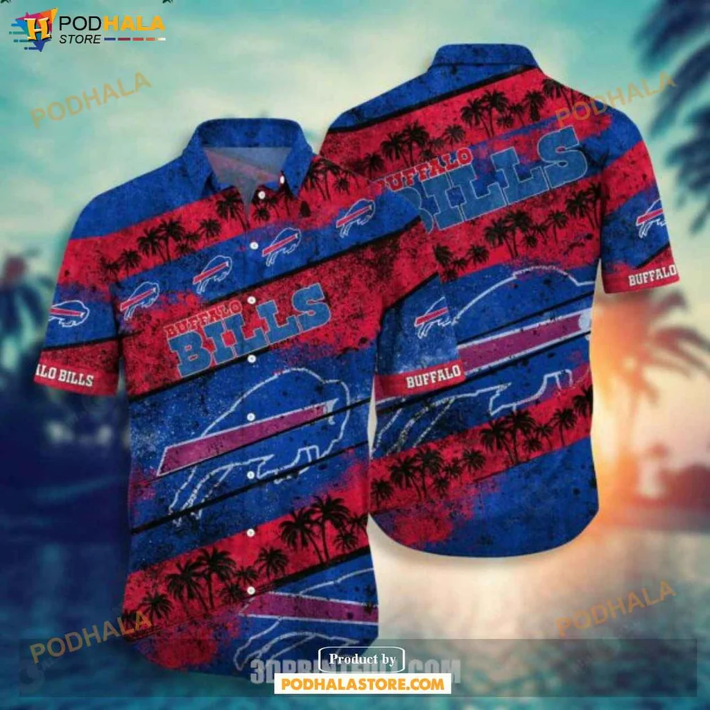 Festive Palm Tree Buffalo Bills Shirt, Vibrant Tropical Design For Fans