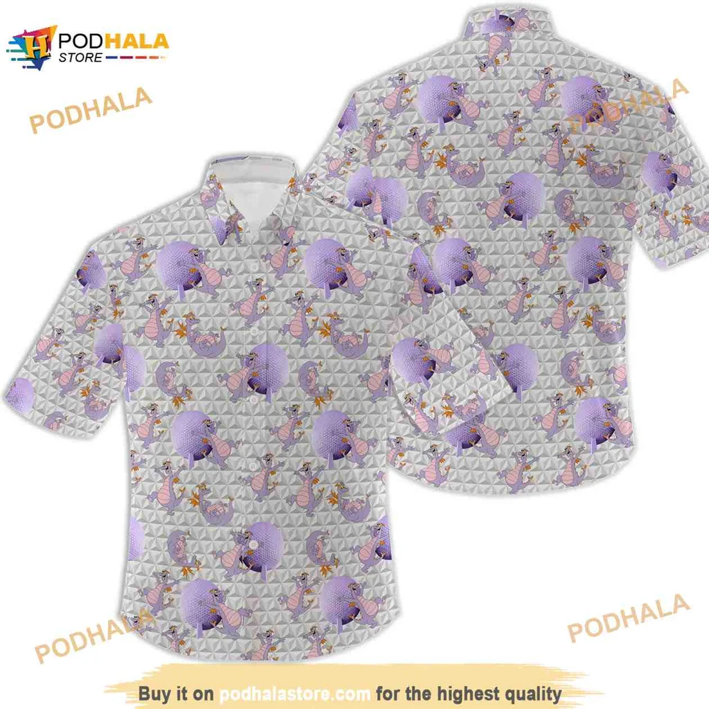 Figment Disney Character Hawaiian Shirt With Colorful Whimsical Design