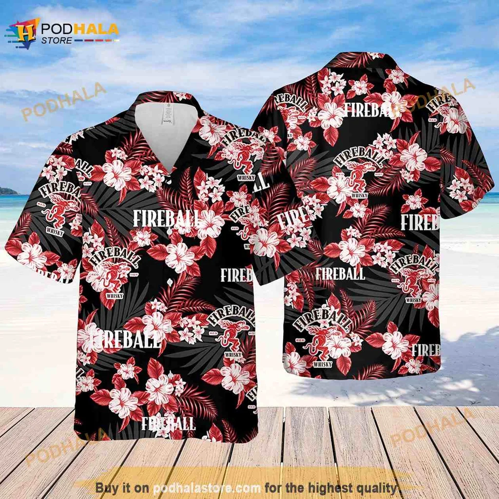 Fireball Hibiscus Pattern Hawaiian Shirt With Tropical Vibes