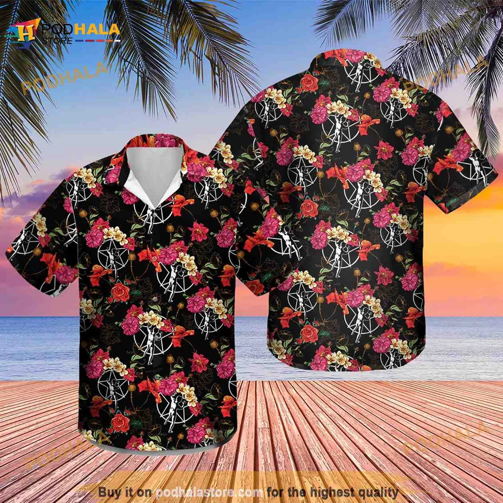 Floral Skulls Hawaiian Shirt, Colorful Roses And Edgy Design
