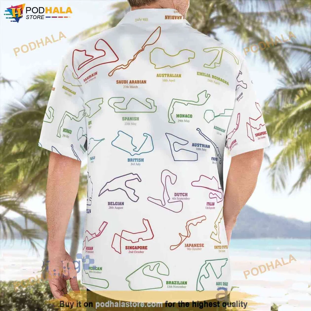 Formula 1 Race Tracks Short-sleeve button-up shirt, Vibrant Summer Gift For Motorsport Fans Formula 1 Race Tracks Short-sleeve button-up shirt, Vibrant Summer Gift For Motorsport Fans