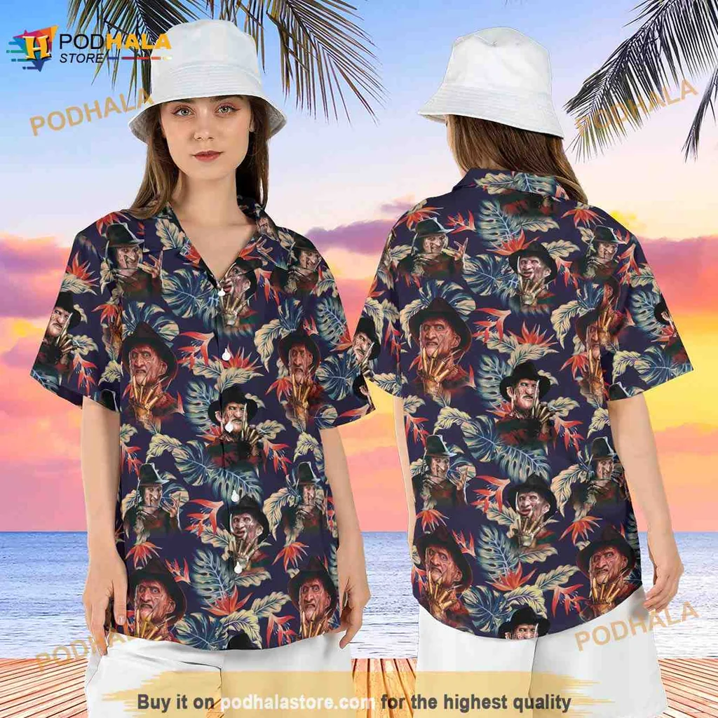 Freddy Krueger Hawaiian Shirt With Tropical Horror Design