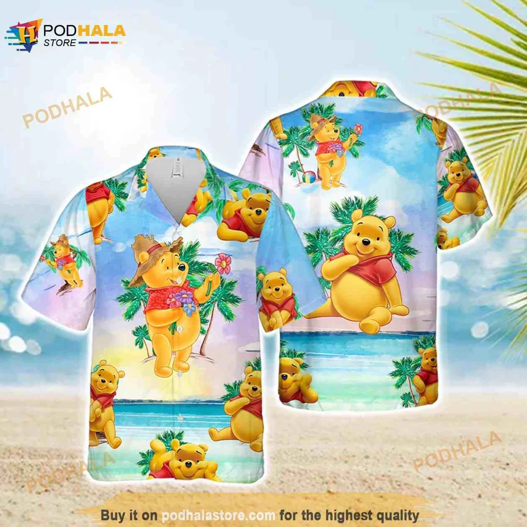 Funny Bear Tropical Hawaiian Shirt With Cartoon Bear Enjoying The Beach